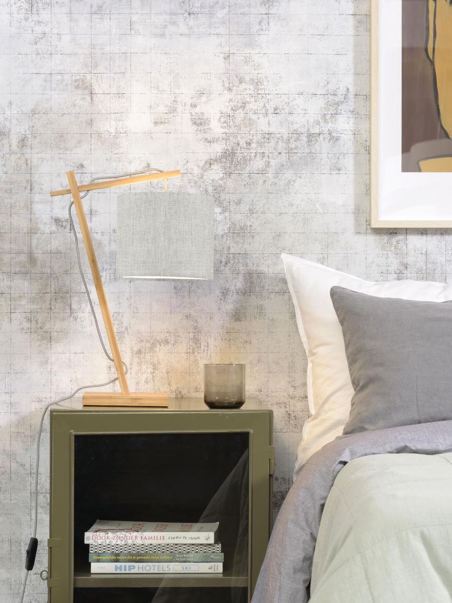 Andes Bamboo Linen Table Lamp - Image 3