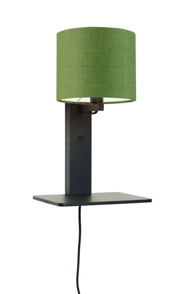 Andes Bamboo Linen Wall Lamp w/ Shelf - Image 31