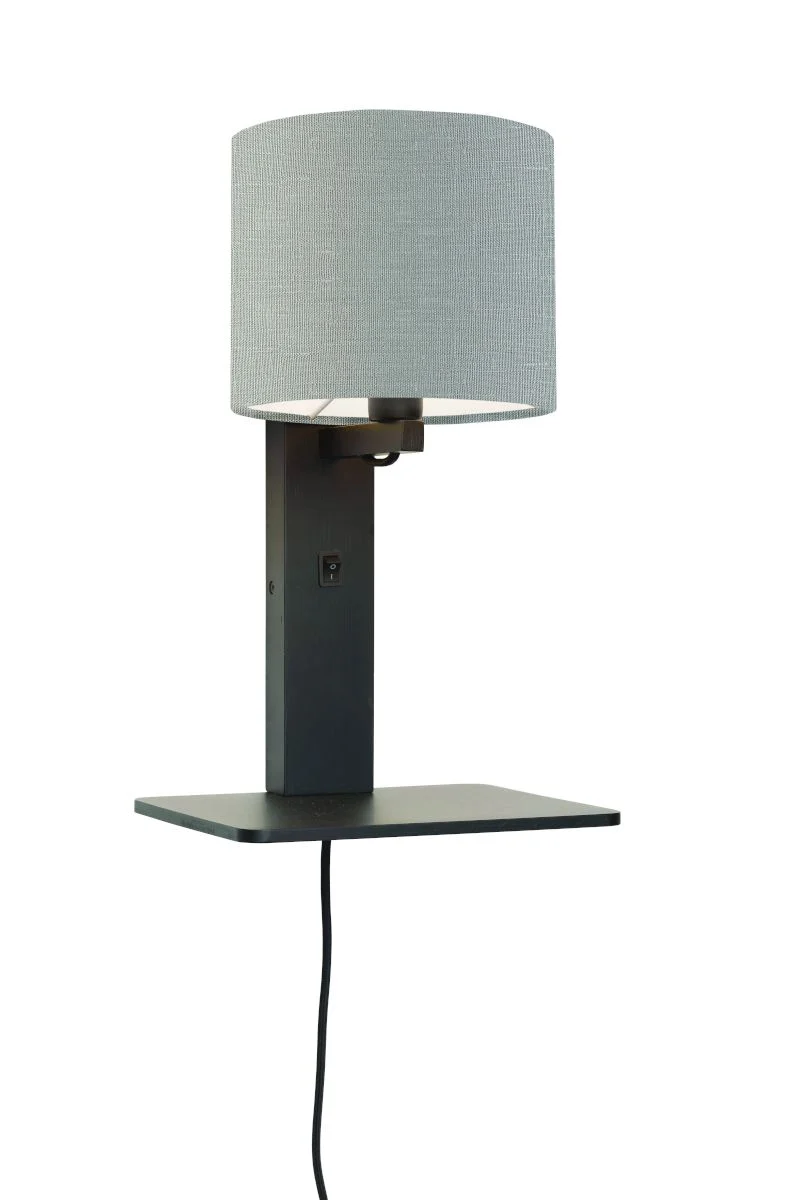Andes Bamboo Linen Wall Lamp w/ Shelf - Image 39