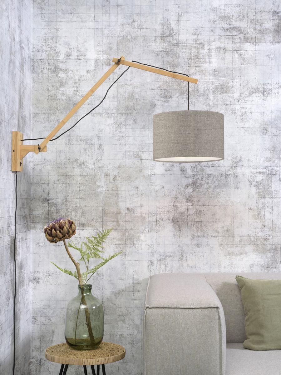 Andes Bamboo Linen Wall Light (Long Arm) - Image 4