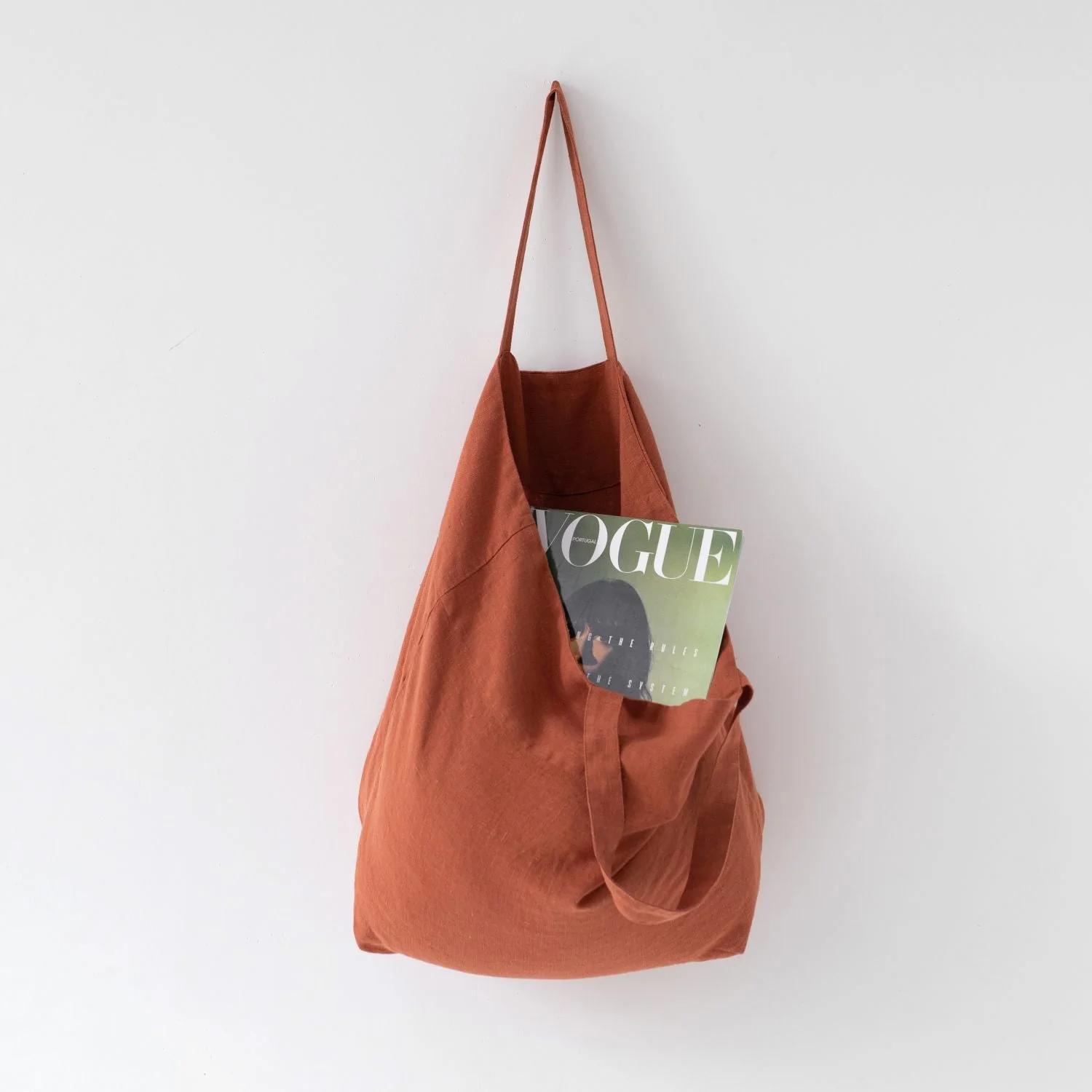 Baked Clay Large Linen Bag - Image 3