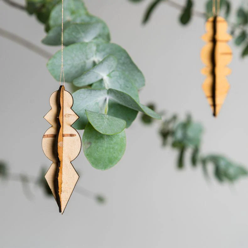Birch Bark Christmas Decorations (Set of 4) - Image 7