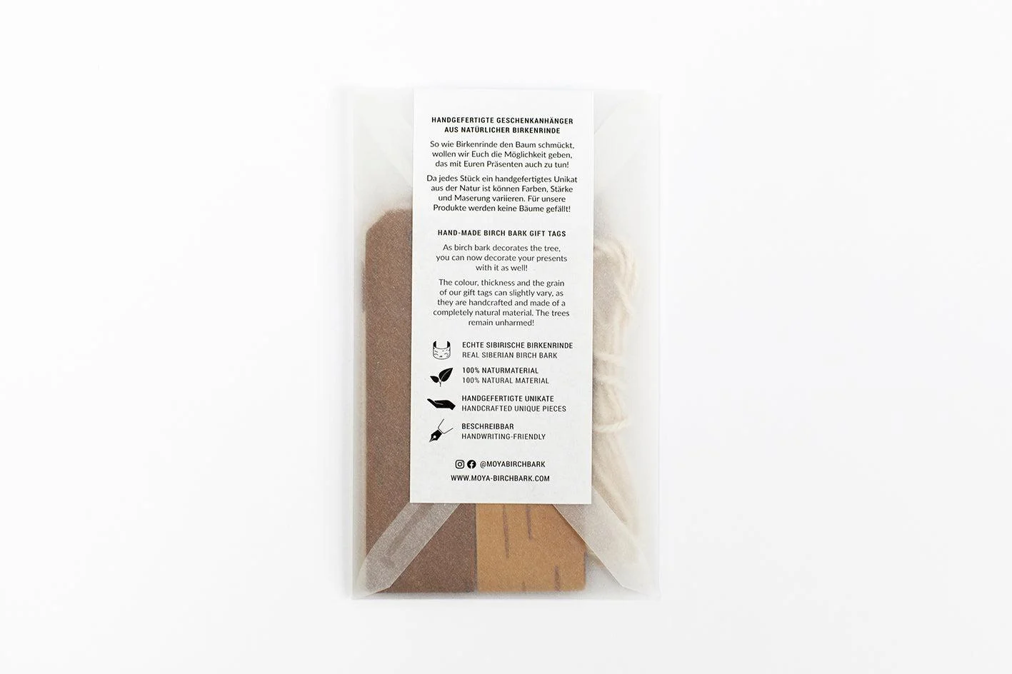Long Birch Bark Gift Tags with Eyelet (Set of 6) - Image 9
