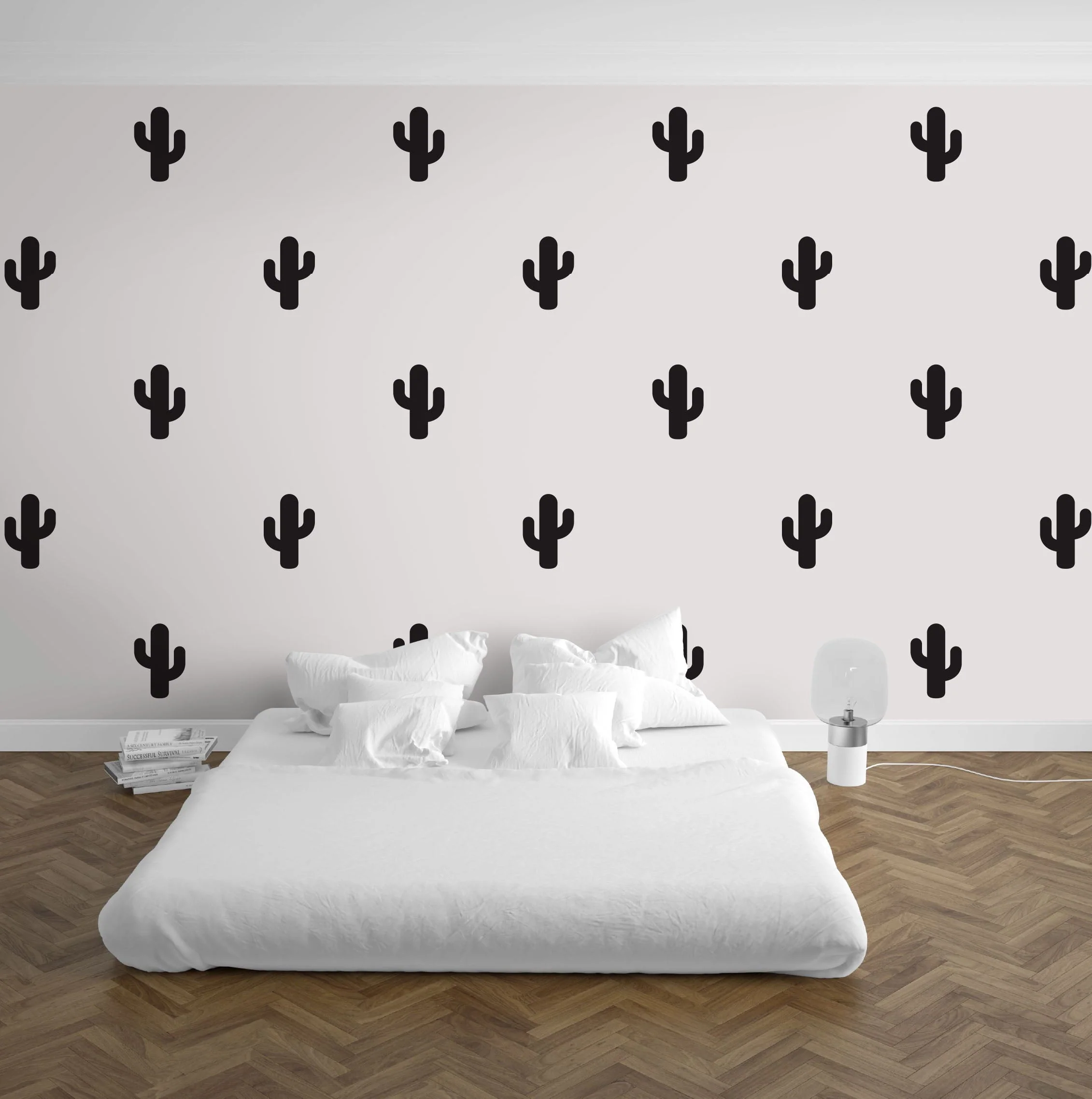 Black & White Cactus Mural Wallpaper - Image 3