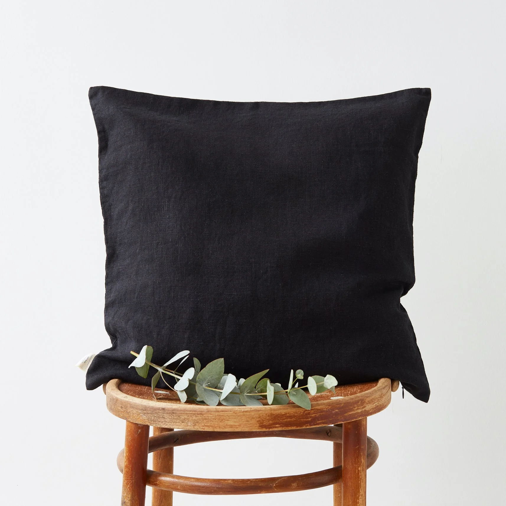 Black Linen Cushion Cover - Image 2