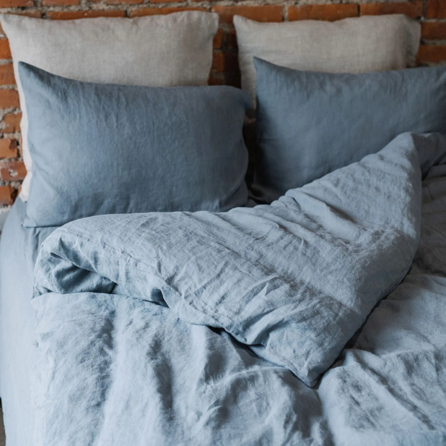 Blue Fog Linen Duvet Cover - Image 3