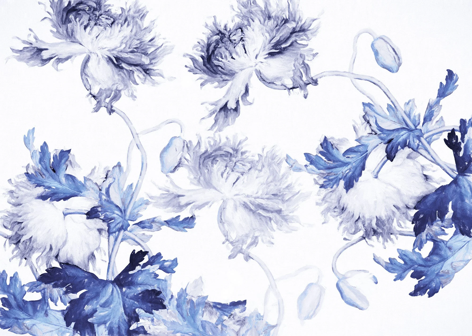 Blue Silhouettes Mural Wallpaper - Image 2