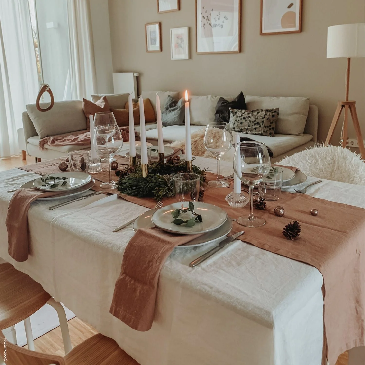 Cafe Creme Linen Table Runner (Set of 3) - Image 2