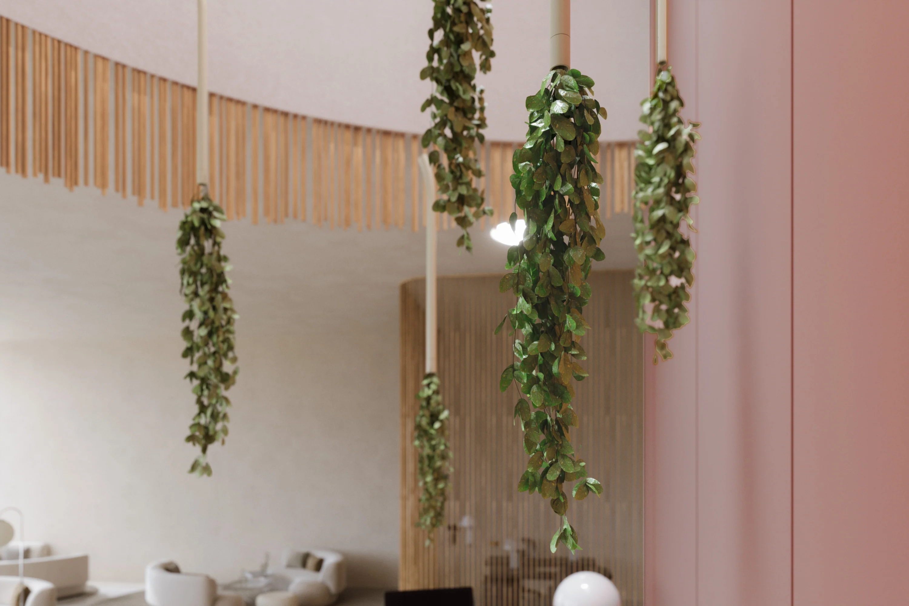 Cascade Straight Suspended Planter with Preserved Plants - Image 11