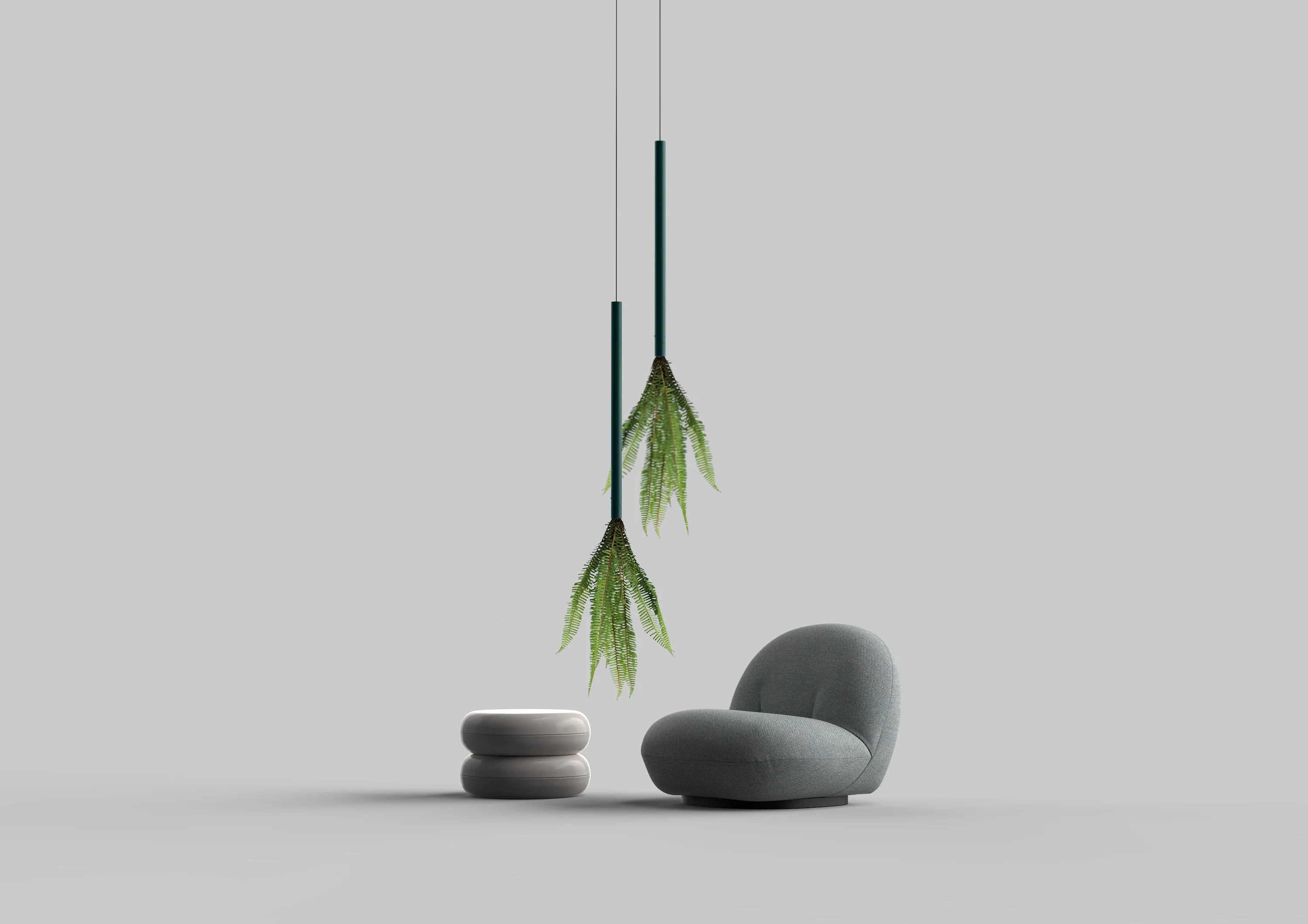Cascade Straight Suspended Planter with Preserved Plants - Image 2