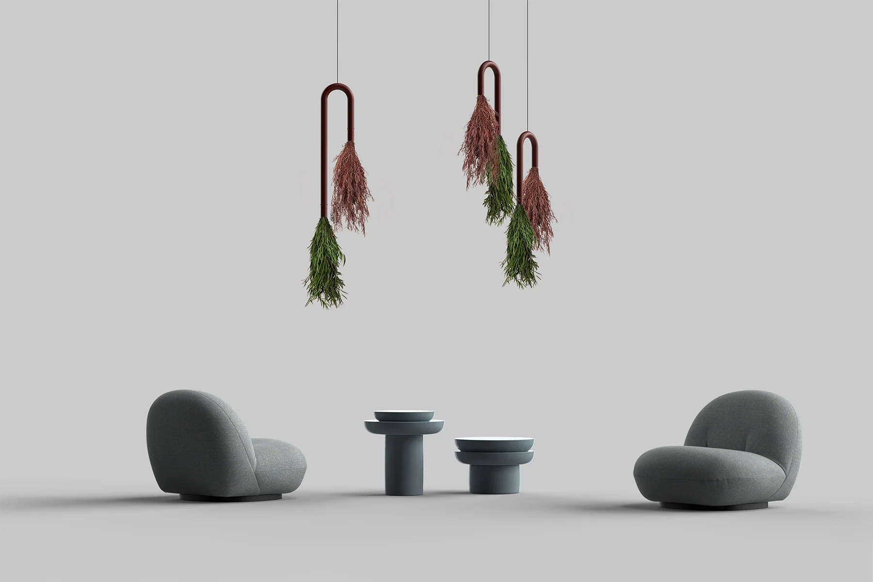 Cascade U-Shaped Suspended Planter with Preserved Plants - Image 6