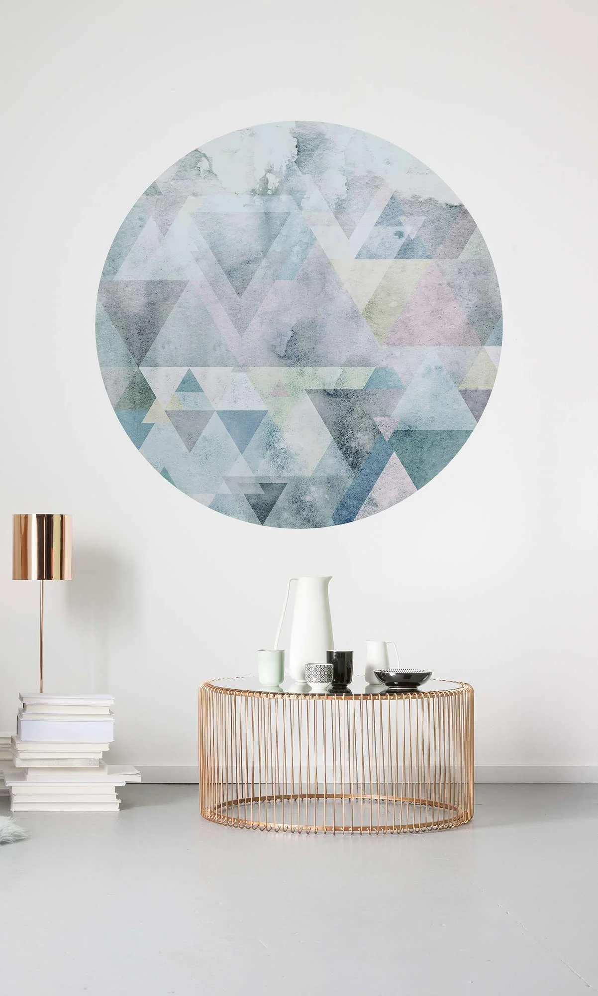 Cerulean Prisms Circle Wallpaper (Self-Adhesive)