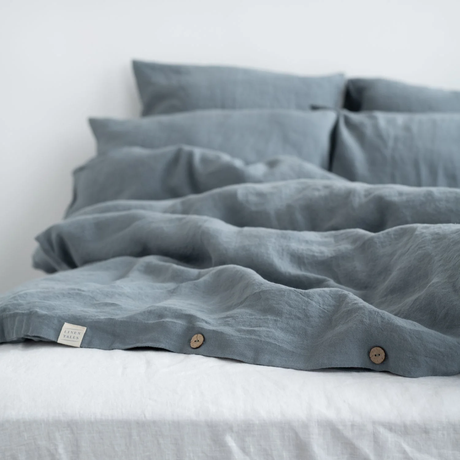 Blue Fog Linen Duvet Cover Set - Image 6