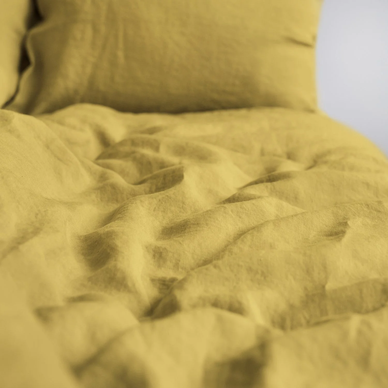Lemon Curry Linen Duvet Cover Set - Image 4