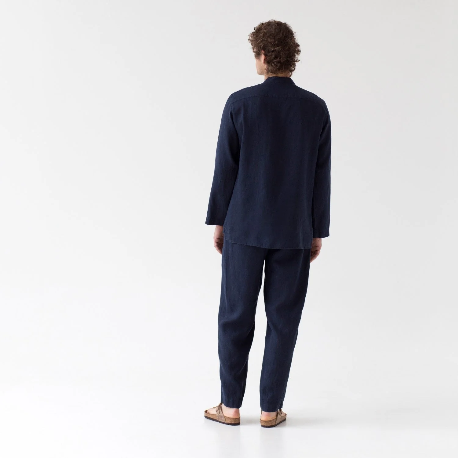 Currant Bilberry Blue Linen Loungewear Set - Image 2