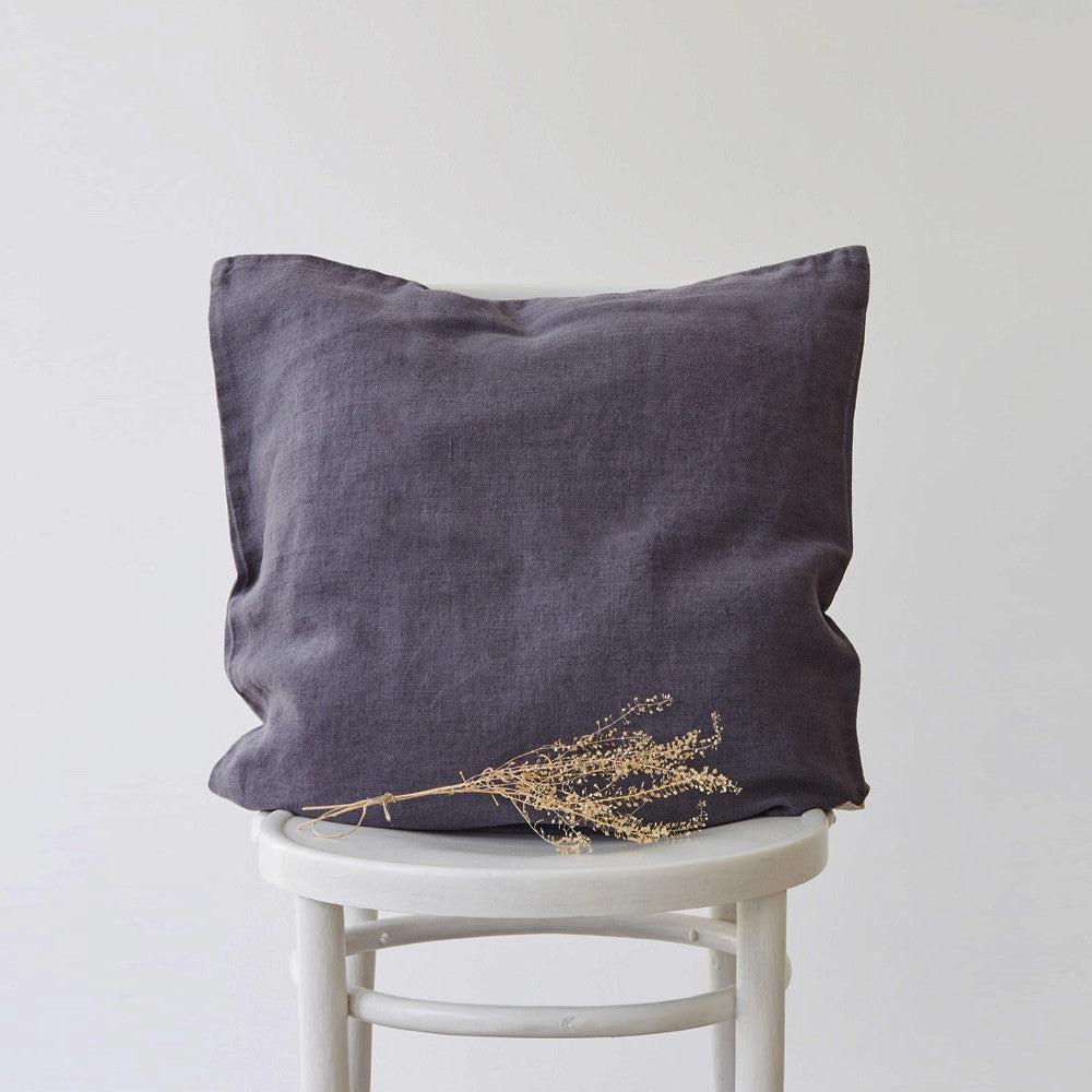 Dark Grey Linen Cushion Cover - Image 2
