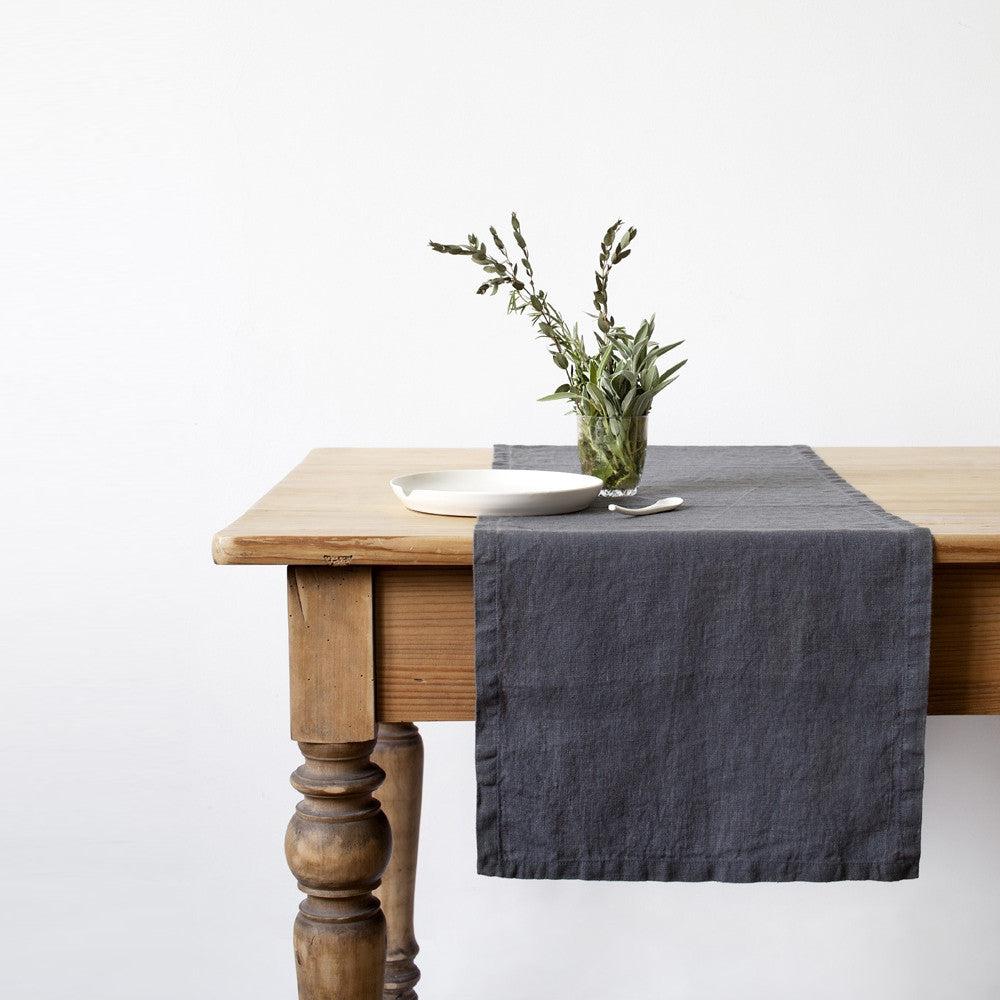 Dark Grey Linen Table Runner (Set of 3) - Image 2