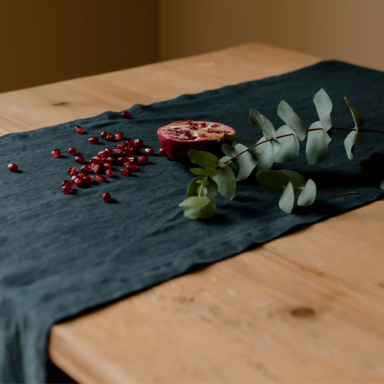 Deep Water Linen Table Runner (Set of 3) - Image 3