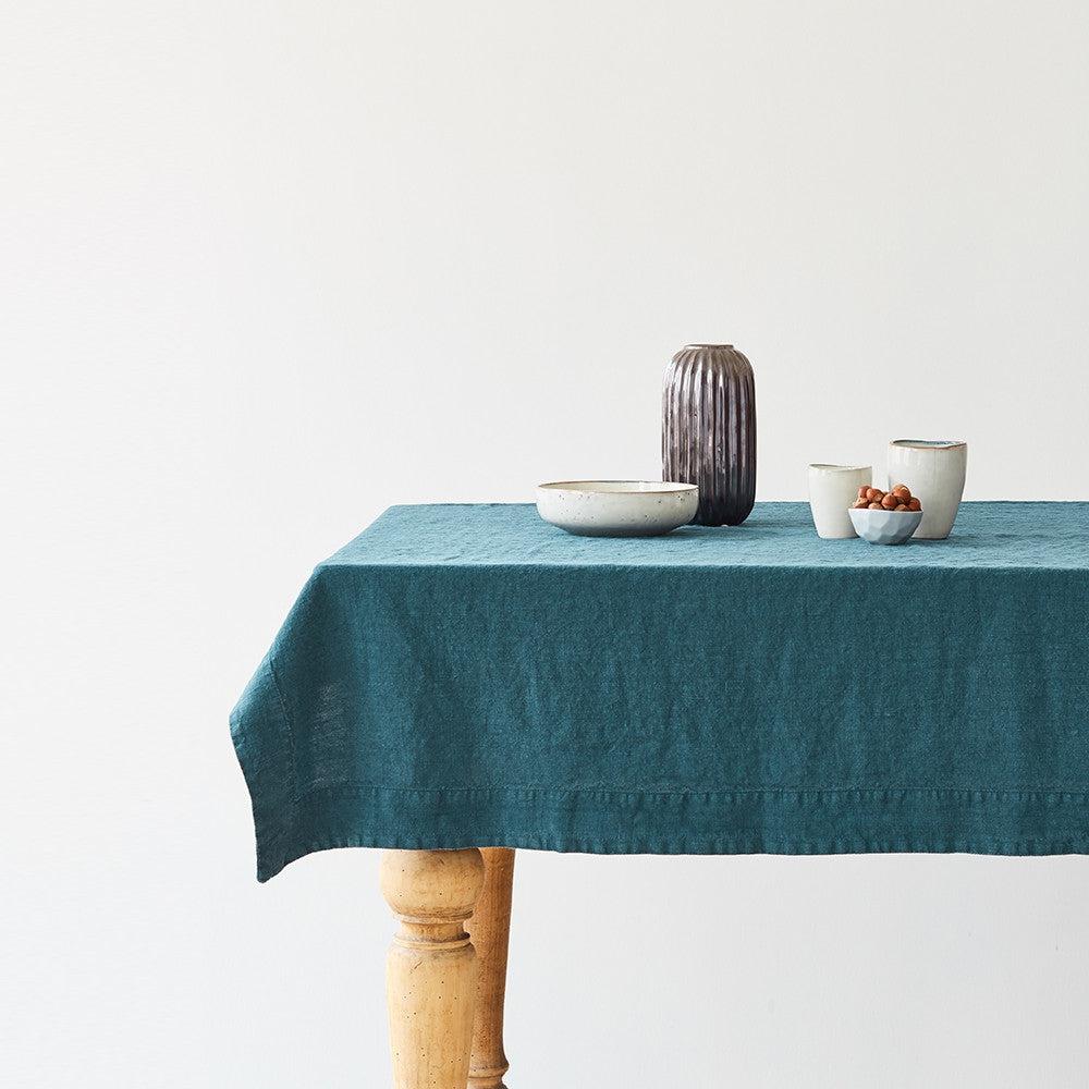 Deep Water Linen Tablecloth - Image 2