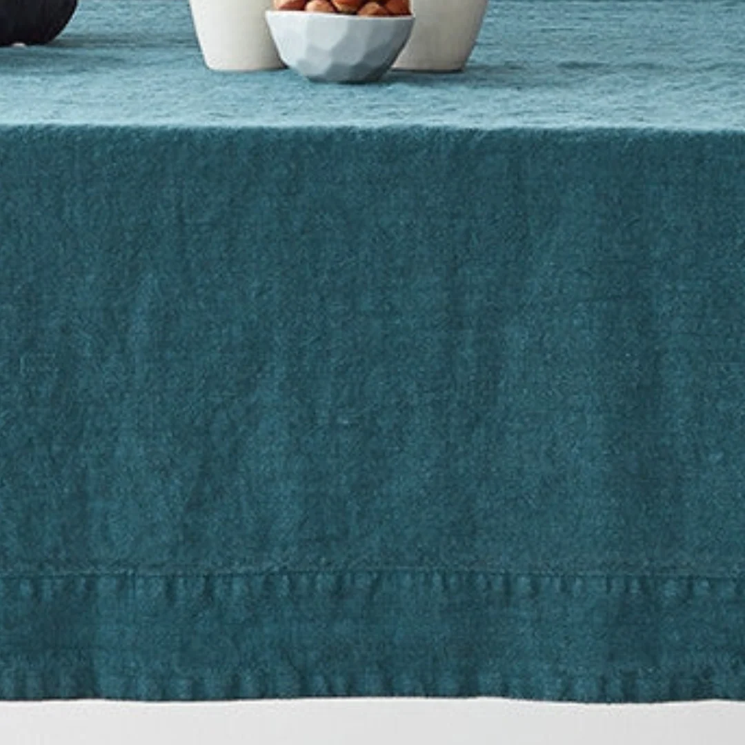 Deep Water Linen Tablecloth - Image 3