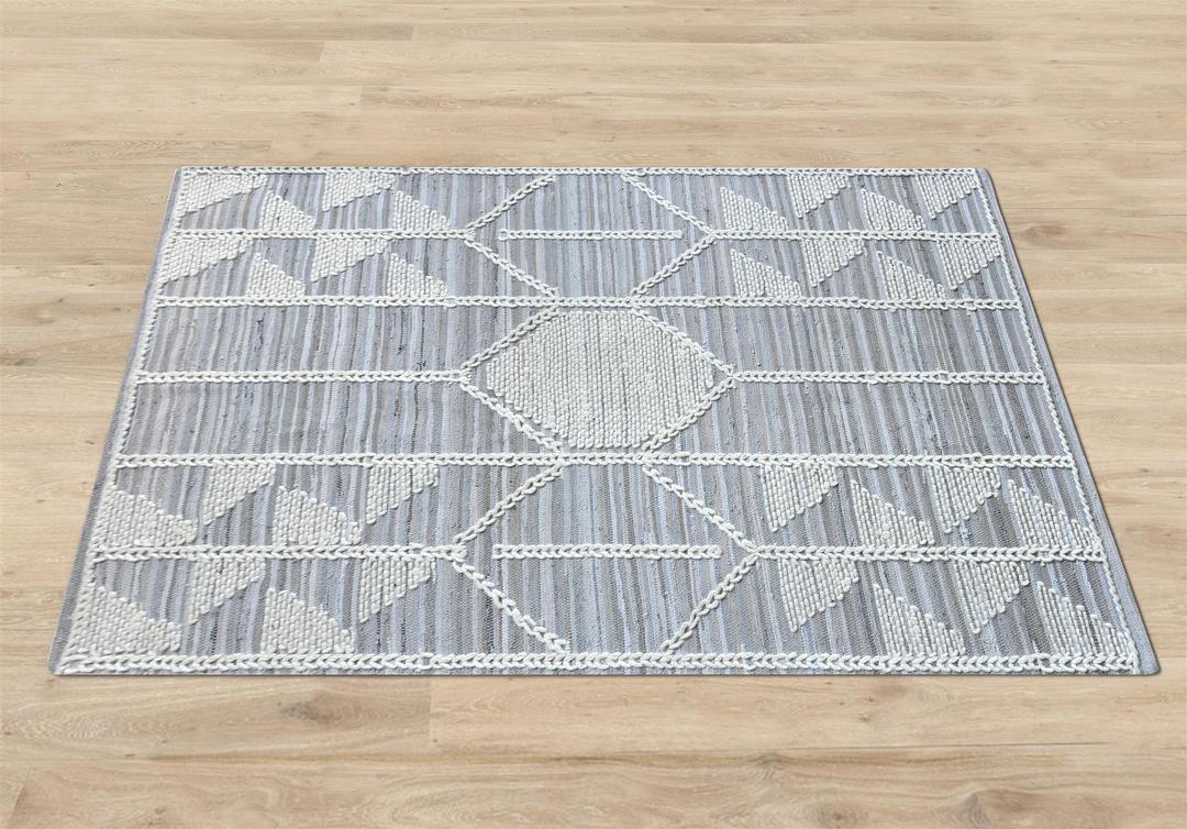 Dorval Grey Recycled Denim & Wool Rug - Image 5