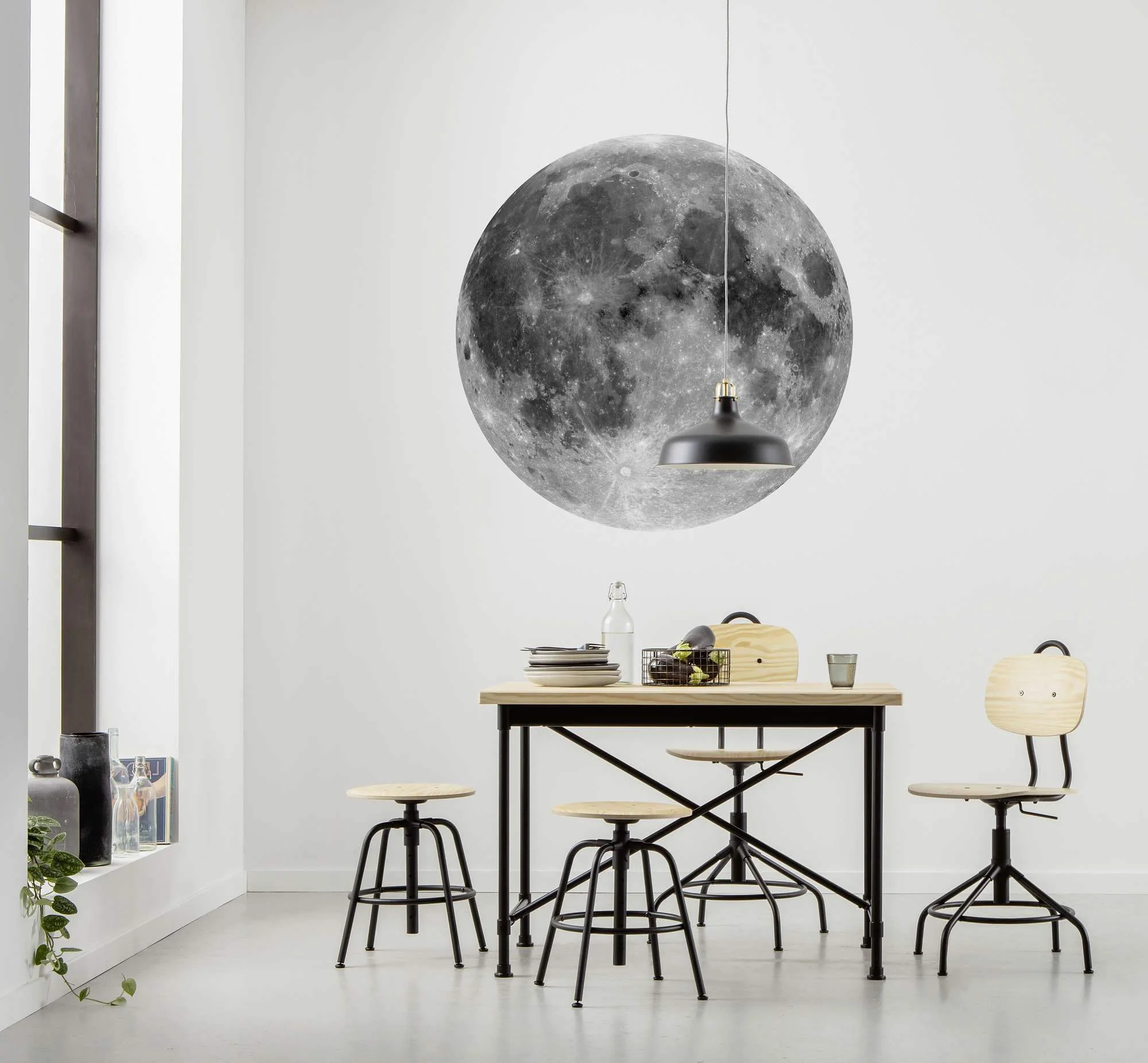 Earth's Moon Circle Wallpaper (Self-Adhesive)