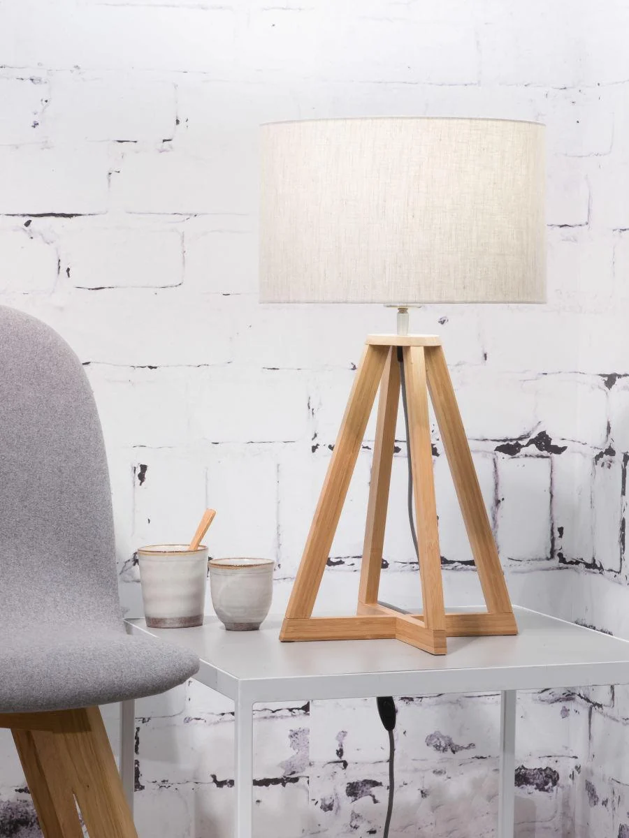 Everest Bamboo Linen Table Lamp - Image 7