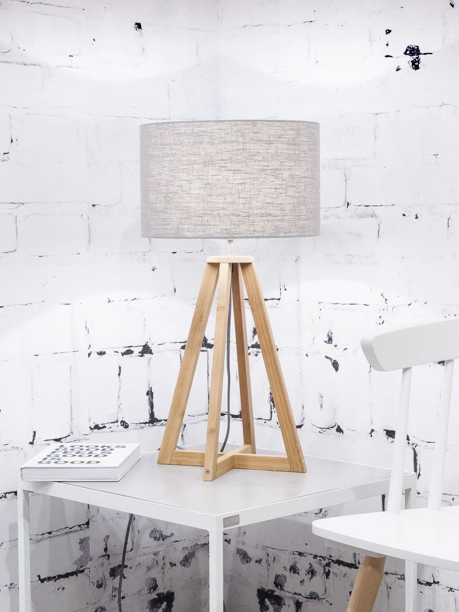 Everest Bamboo Linen Table Lamp - Image 9
