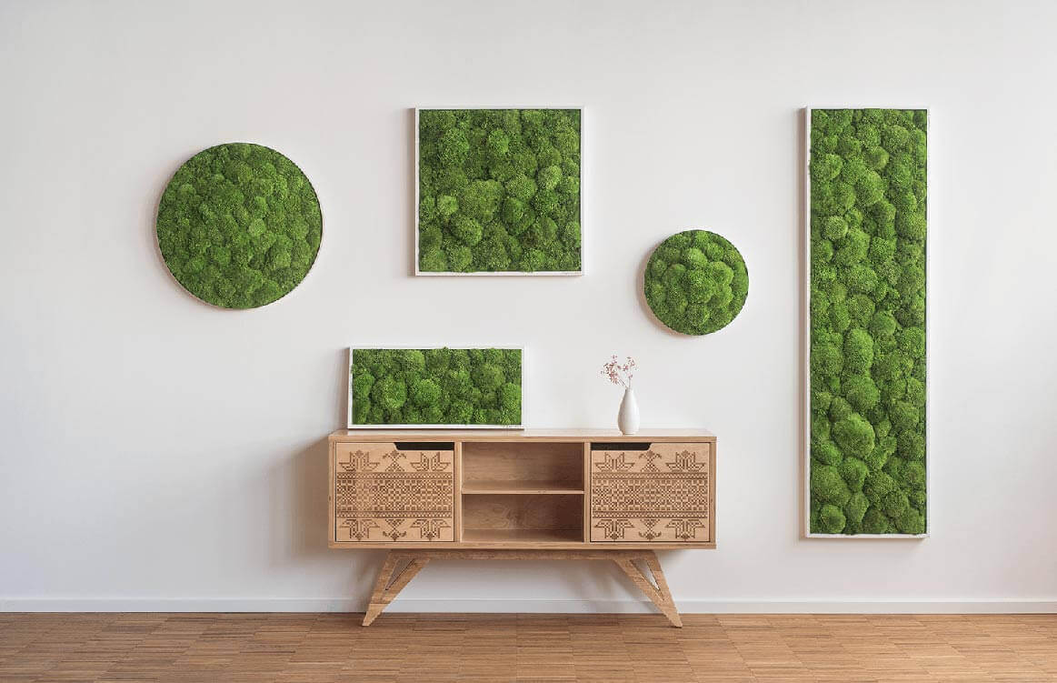 Forest Green Moss Wall Art (100x60cm) - Image 5