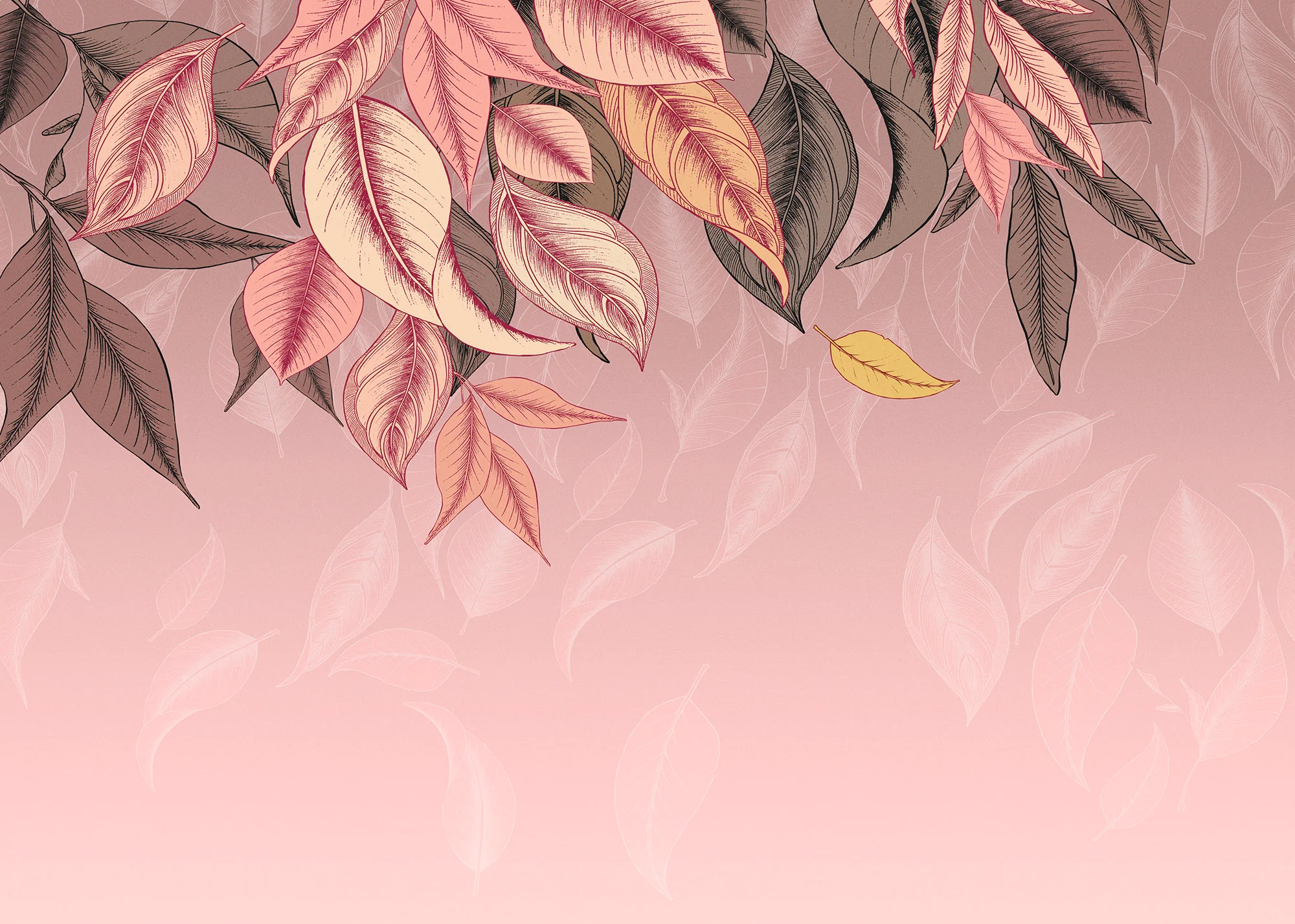 Falling Leaves Mural Wallpaper - Image 2