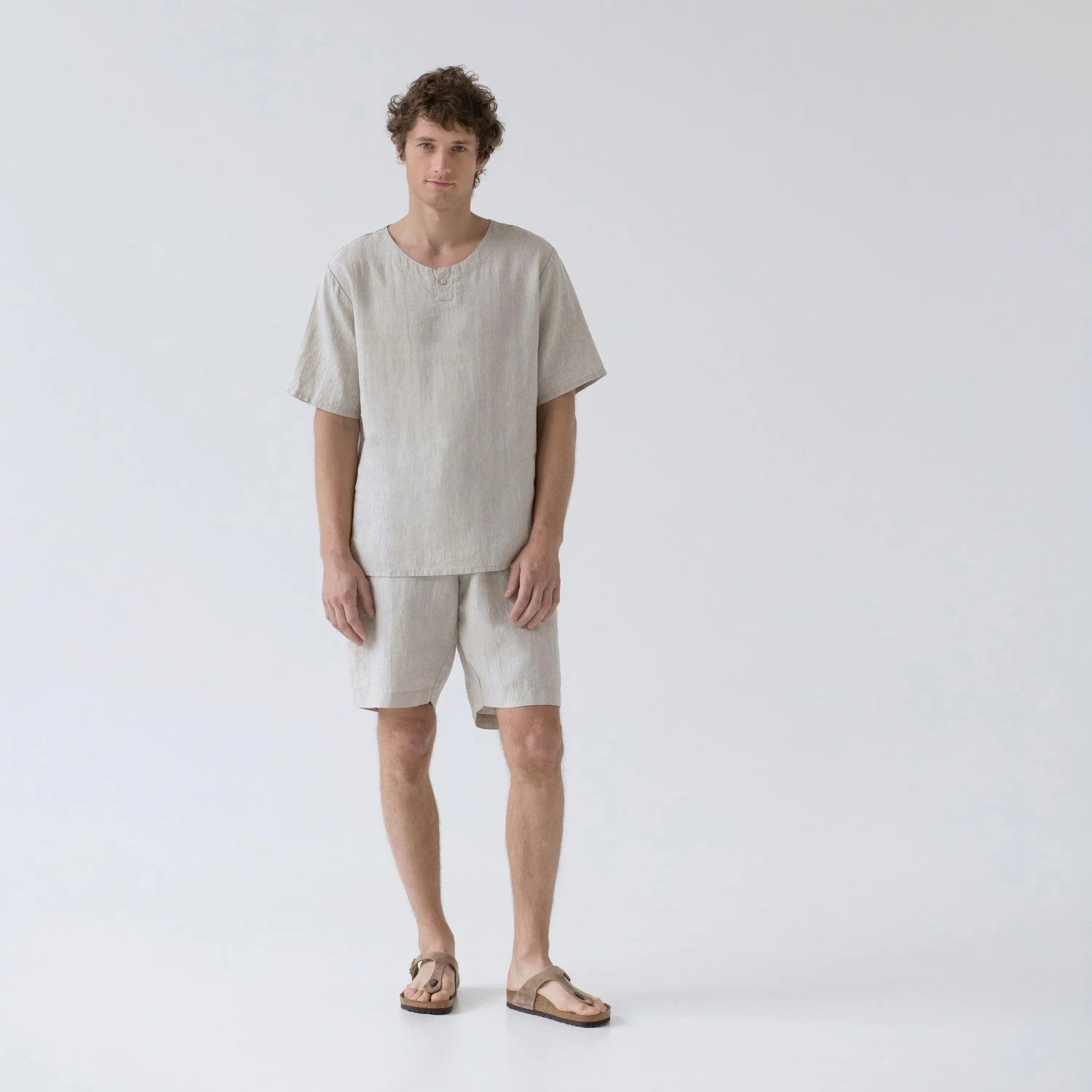 Fern Melange Linen Pyjama Set - Image 3