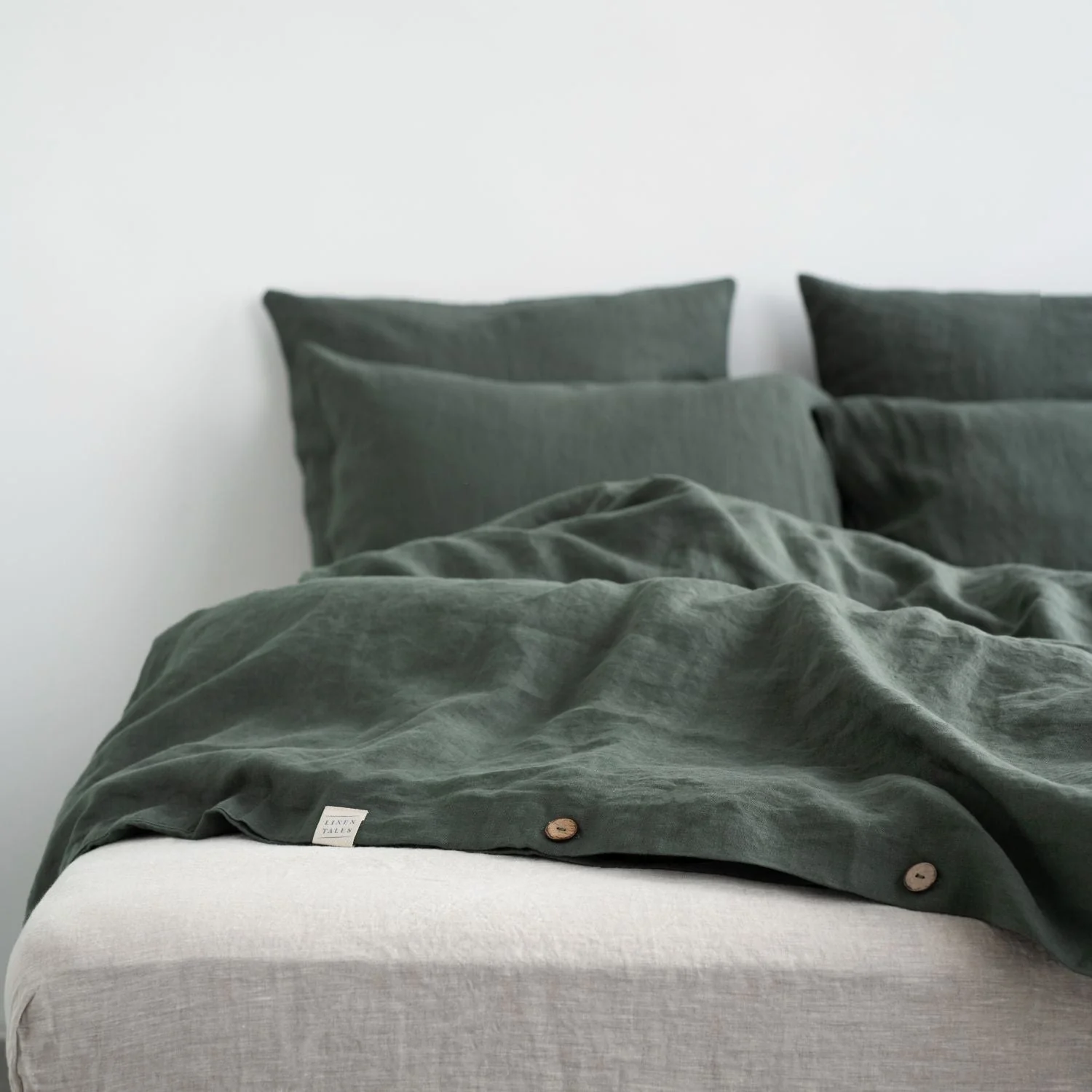 Forest Green Linen Duvet Cover Set - Image 13