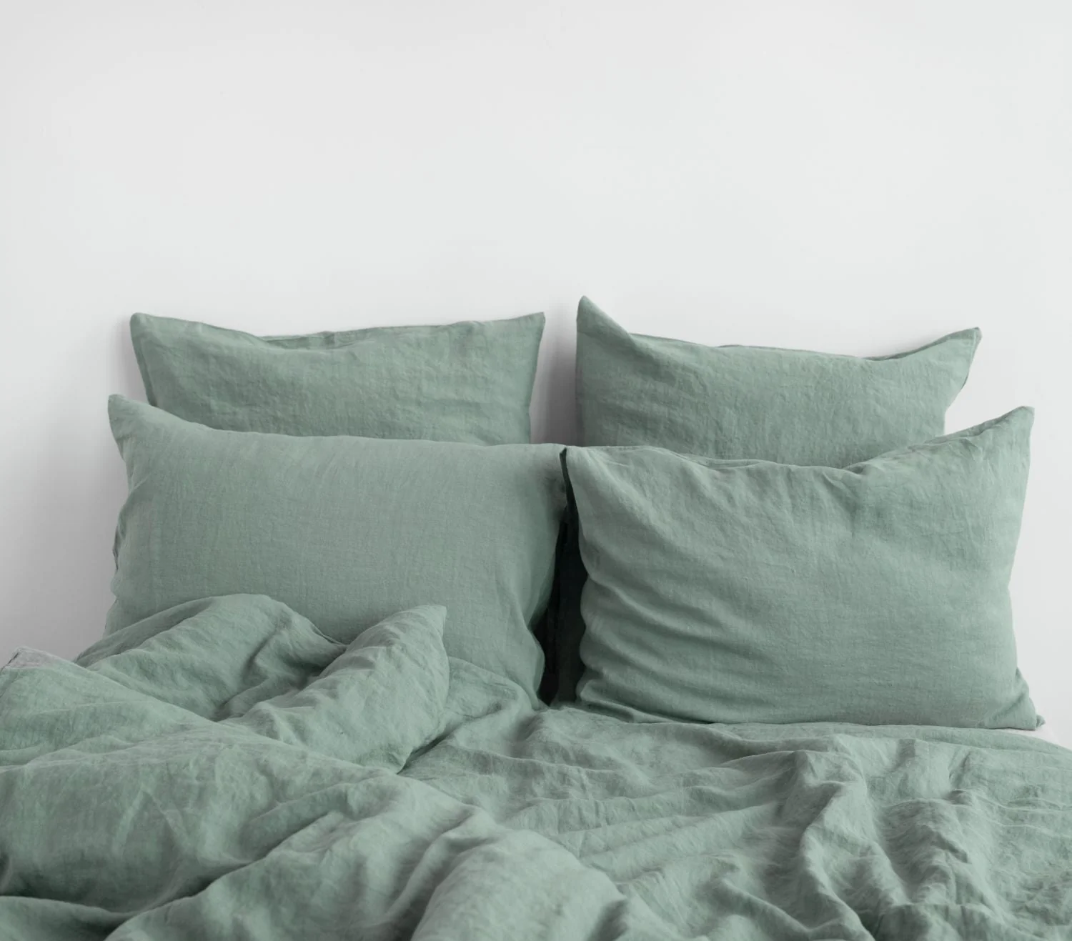 Green Milieu Linen Duvet Cover Set - Image 3