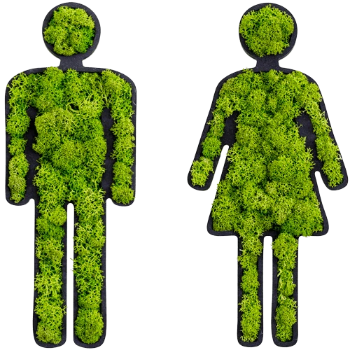 Green Toilet Signs Moss Wall Art - Image 17