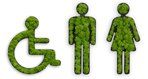 Green Toilet Signs Moss Wall Art - Image 12