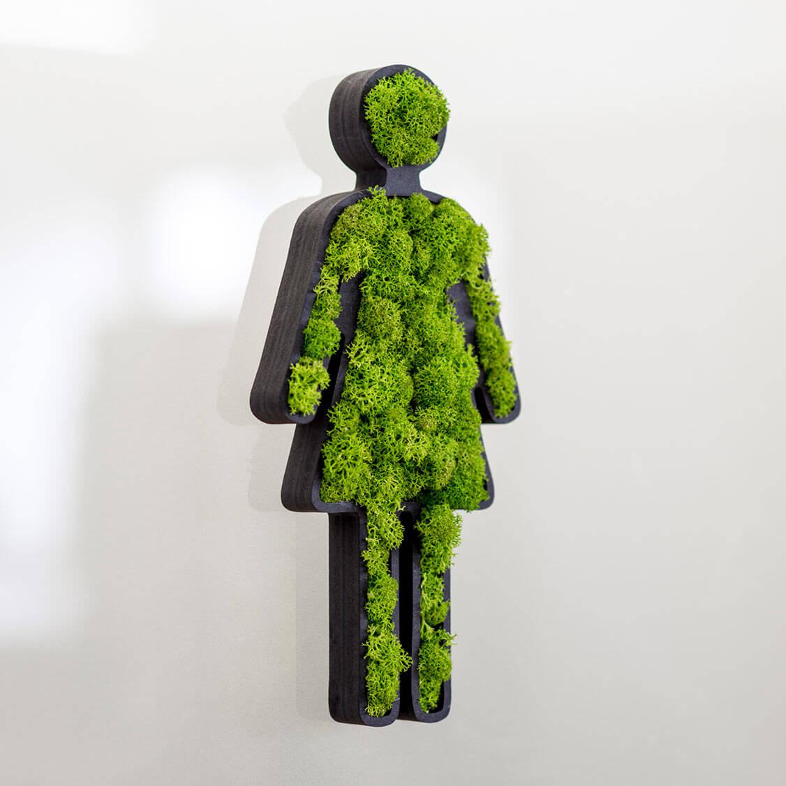 Green Toilet Signs Moss Wall Art - Image 14