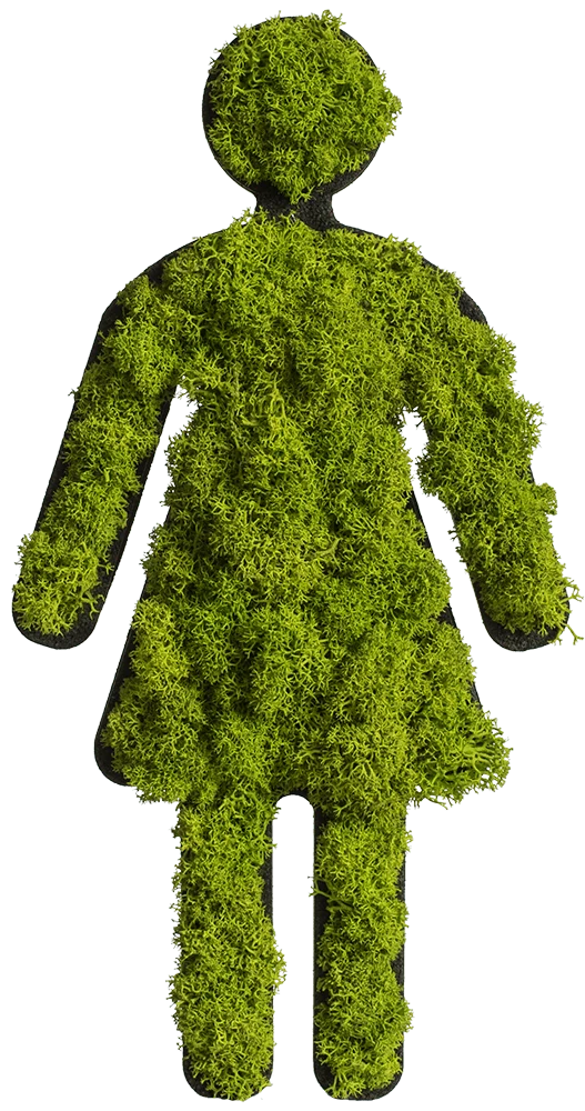 Green Toilet Signs Moss Wall Art - Image 17