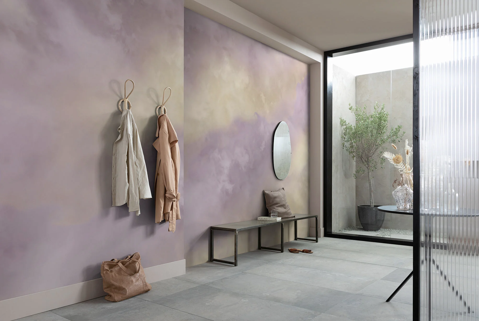 Lavender Clouds Mural Wallpaper