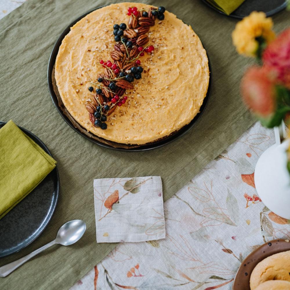Leaves on Natural Linen Coasters - Image 5