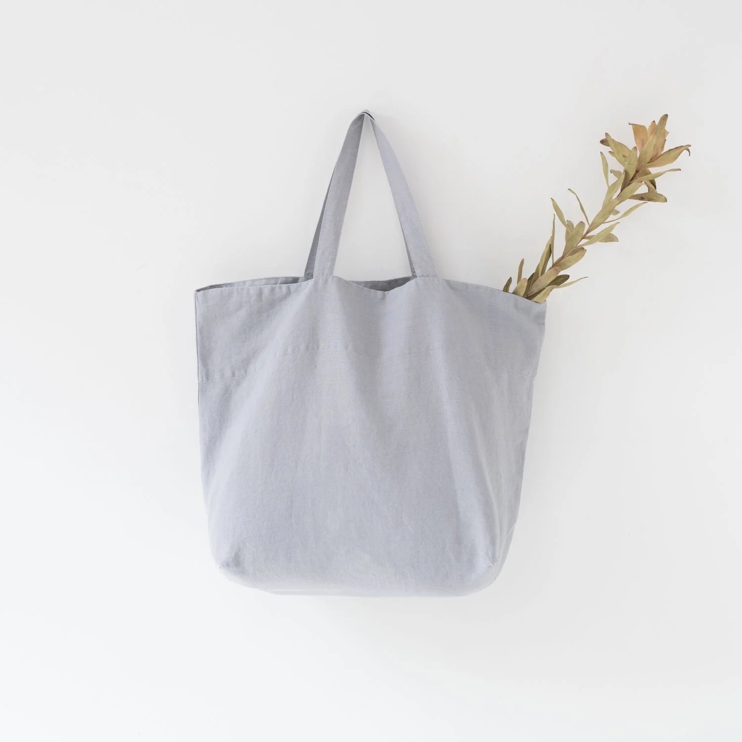 Light Grey Large Linen Bag - Image 3