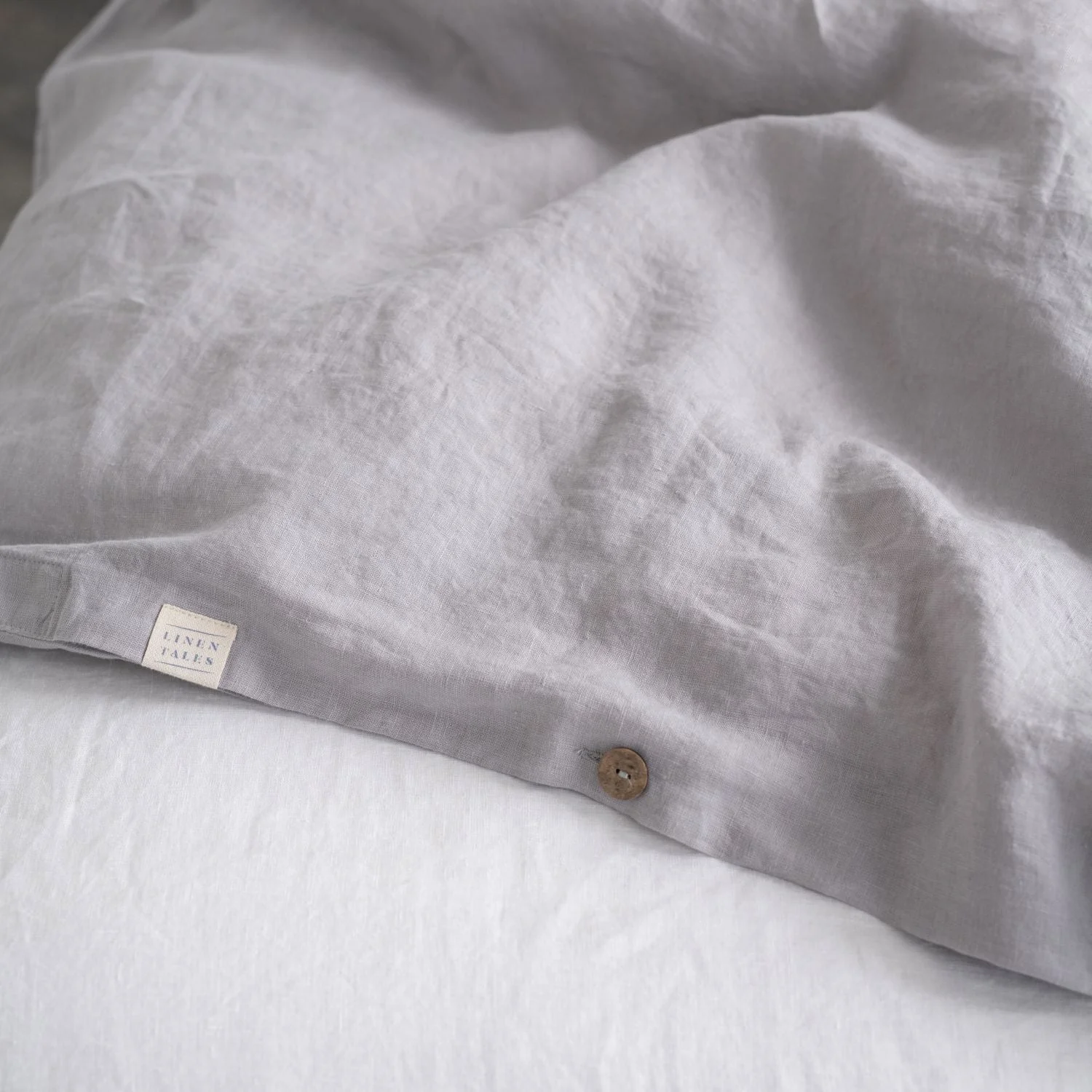 Light Grey Linen Duvet Cover Set - Image 8