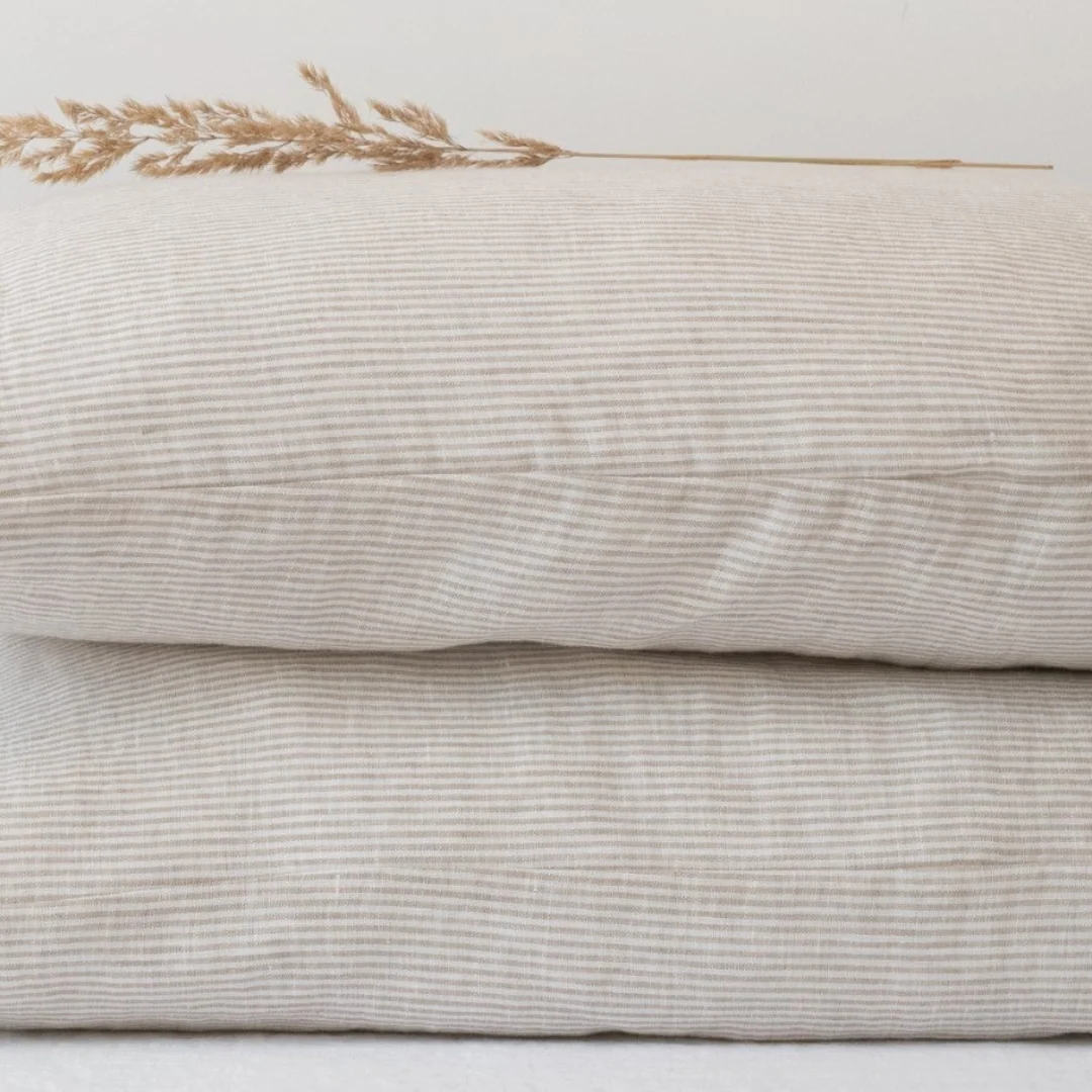 Natural Stripes Linen Pillowcase - Image 3