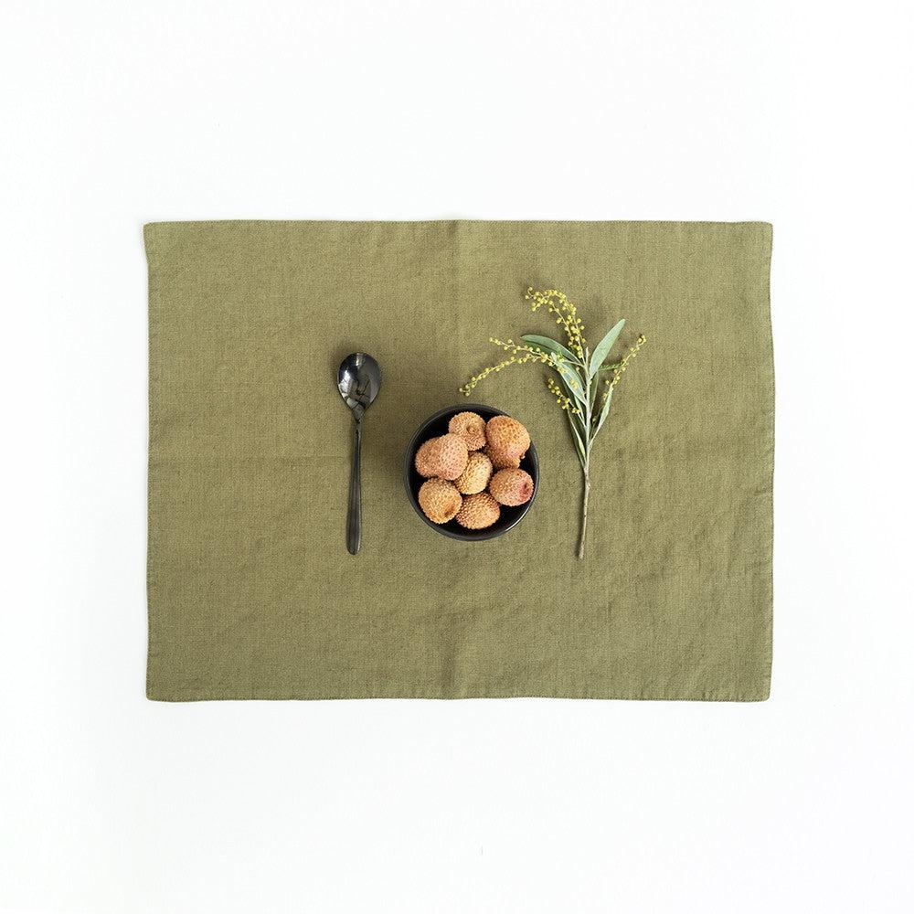 Martini Olive Linen Placemat - Image 2