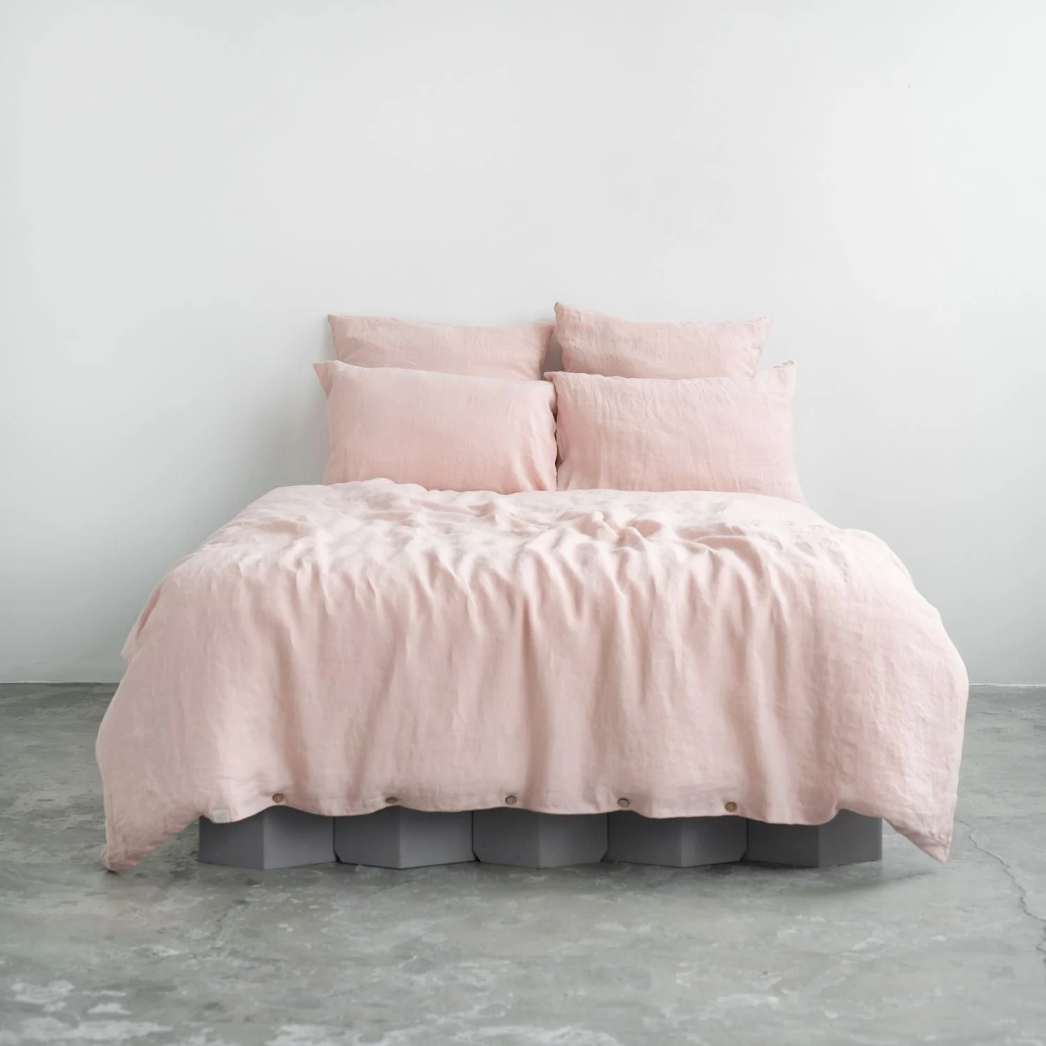 Misty Rose Linen Duvet Cover Set - Image 2