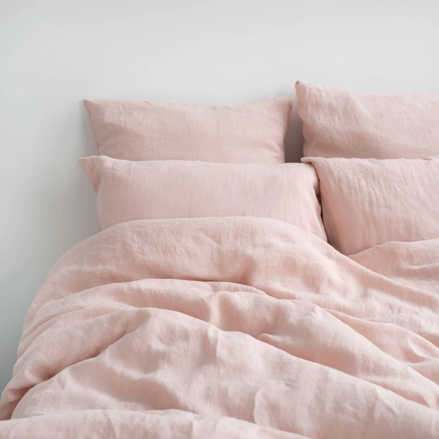 Misty Rose Linen Duvet Cover Set - Image 4