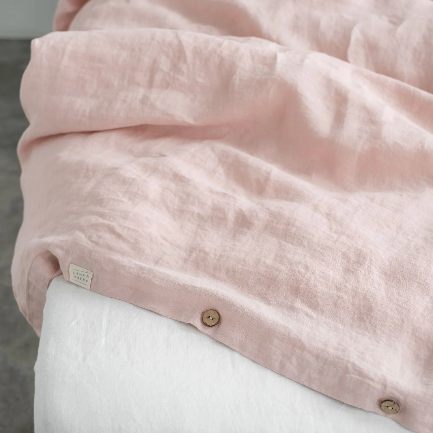 Misty Rose Linen Duvet Cover Set - Image 7