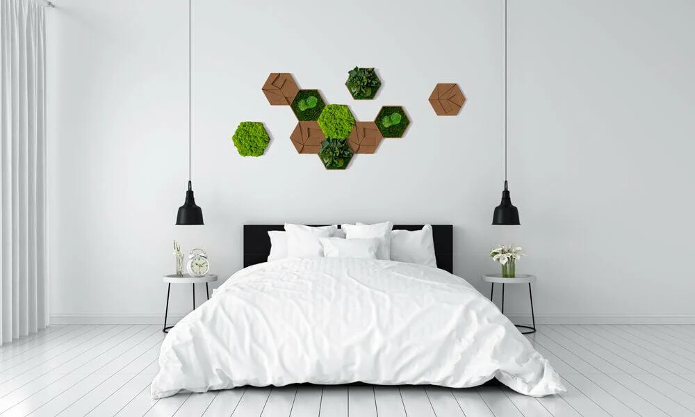 Cork Hexagons Moss Wall Art (Set of 10 Moss Panels) - Image 2