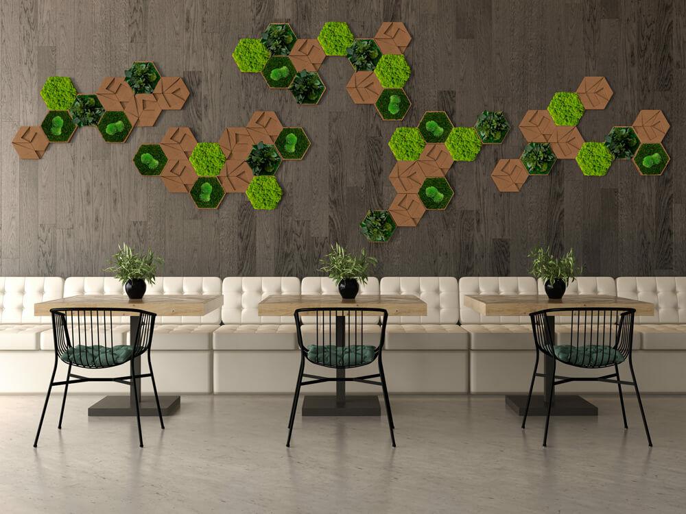 Cork Hexagons Moss Wall Art (Set of 50 Moss Panels) - Image 2