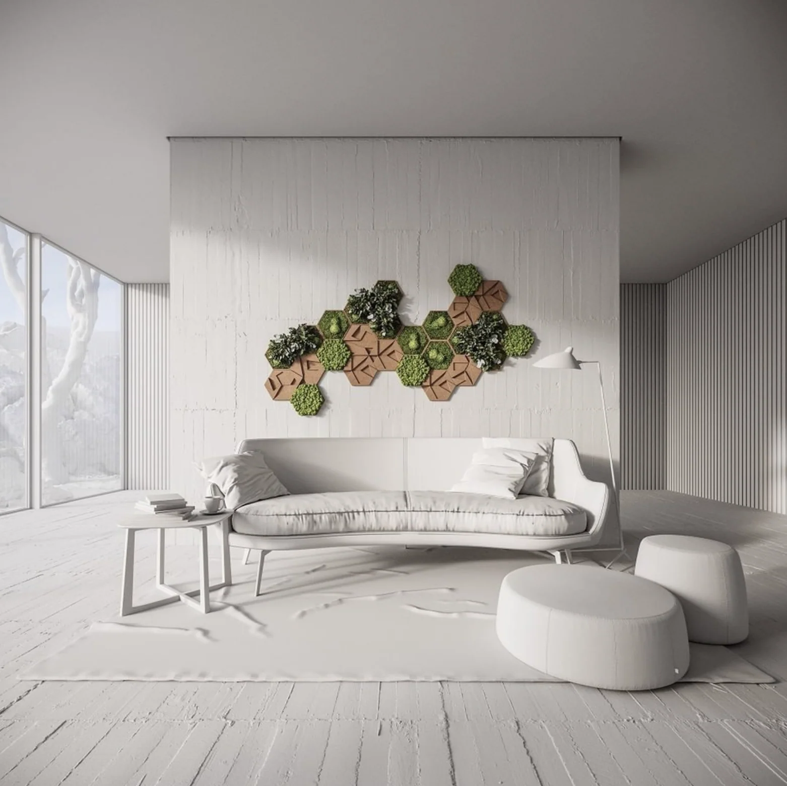 Cork Hexagons Moss Wall Art (Set of 50 Moss Panels) - Image 4