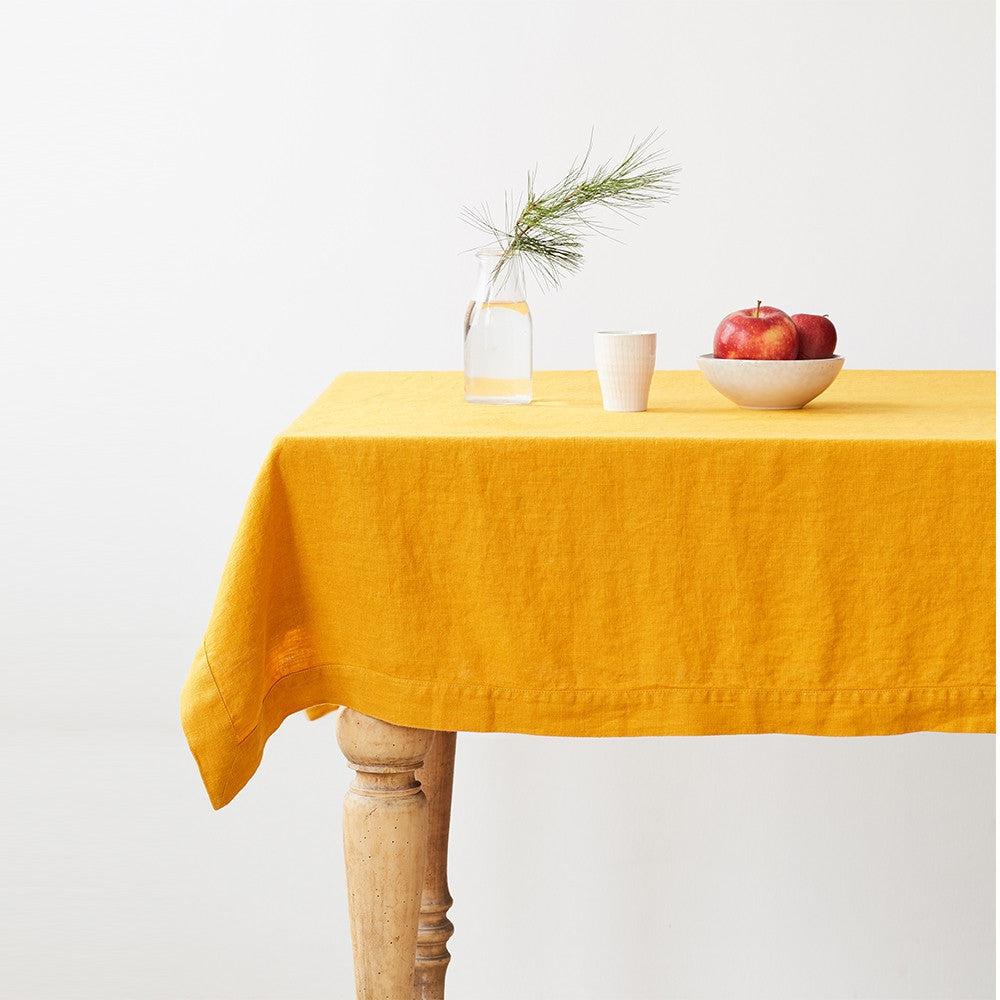 Mustard Linen Tablecloth - Image 2